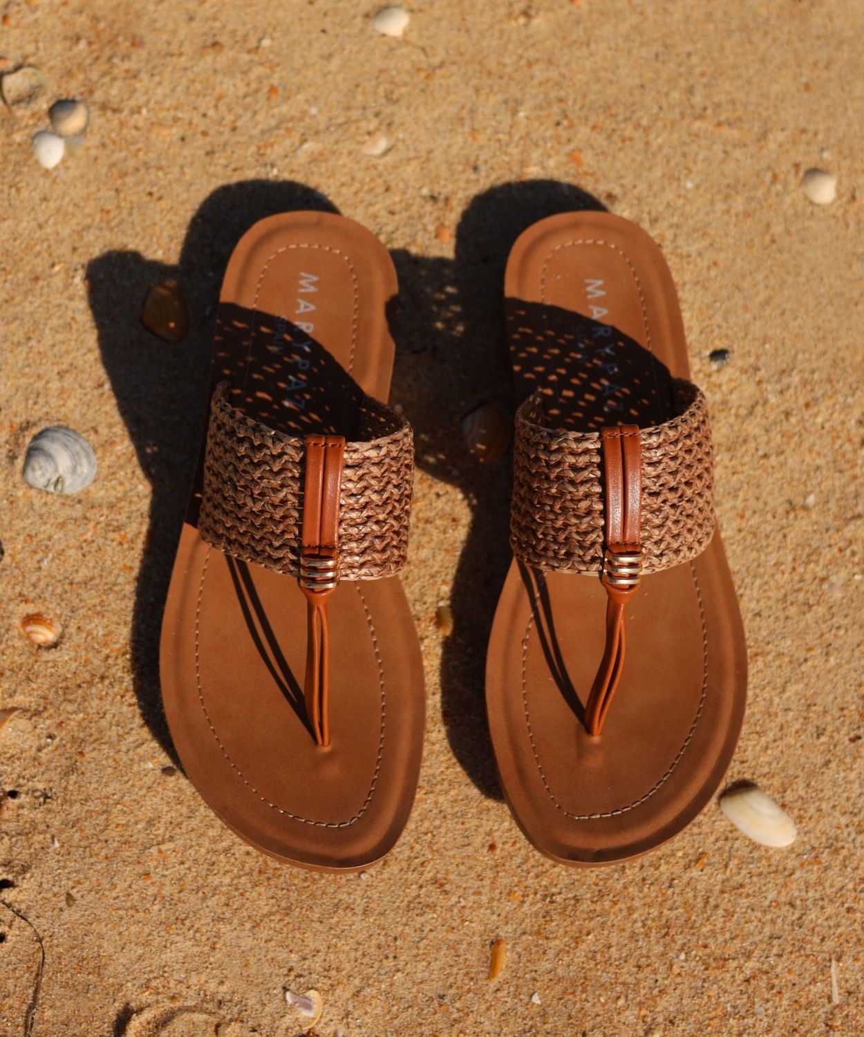 Sandalias planas rejilla rafia image number null